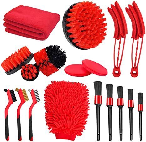 Car Cleaning Kit with Detailing Drill Brush Set, Auto Detailing ...