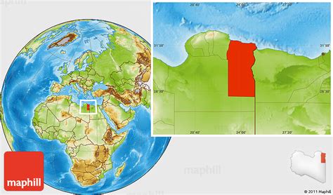 Physical Location Map of Tubruq (Tobruk)