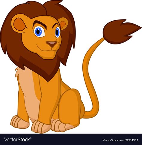 Cartoon lion pose Royalty Free Vector Image - VectorStock