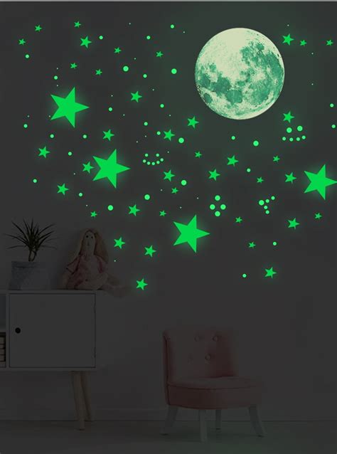 Glow in The Dark Stars for Ceiling,Glow in The Dark Stars and Moon Wall ...