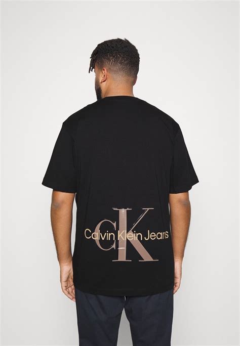 Calvin Klein Jeans Plus Plus Archival Monologo Back Print T Shirt Black Zalando