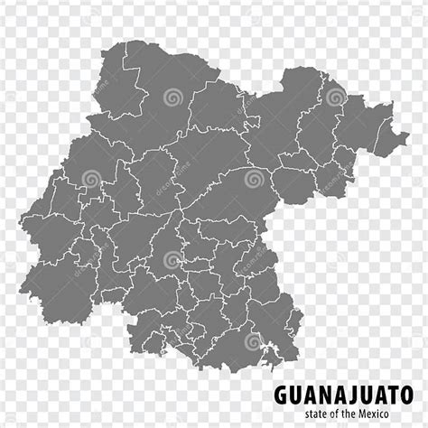 State Guanajuato Of Mexico Map On Transparent Background Blank Map Of