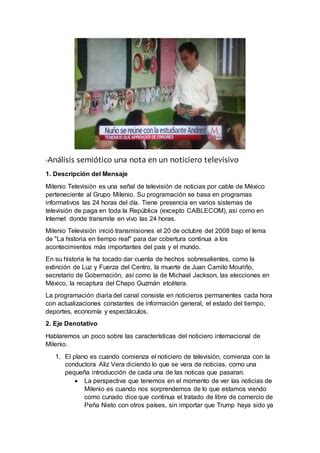 An Lisis De Un Noticiero De Televisi N Pdf