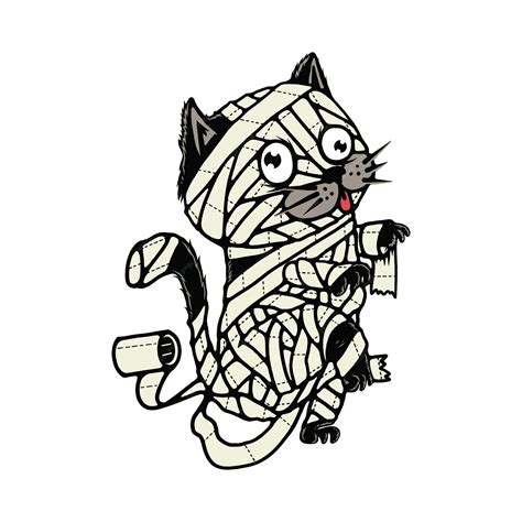 Premium Vector | Funny Cat Mummy Costume Halloween Illustration