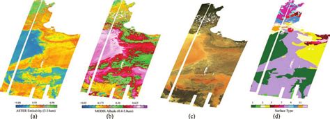 Spatial Patterns Of A Aster Emissivity B Modis Albedo