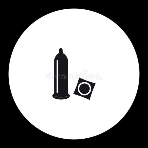 Condom Simple Vector Icon Black And White Illustration Of Sex Toy