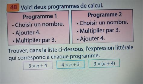 Voici Deux Programmes Programme Choisir Un Nombre Ajouter