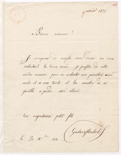 30 décembre 1830 de Gustave Flaubert à Marie Apolline grand mère