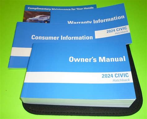 2024 HONDA CIVIC HATCHBACK OWNERS MANUAL SET GUIDE 24 CASE LX EX L