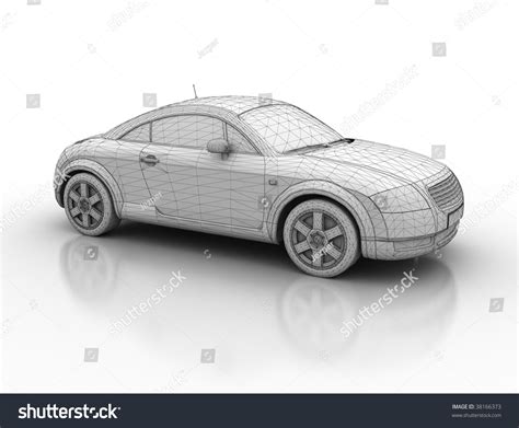 Sporty Car Wireframe 3d Model Stock Illustration 38166373 Shutterstock