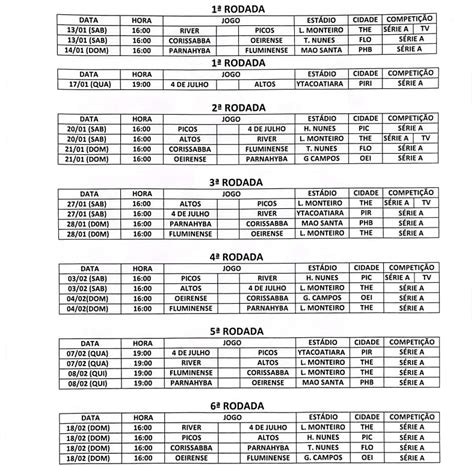 Tabela Campeonato Paraibano 2024 Tabela De Jogos