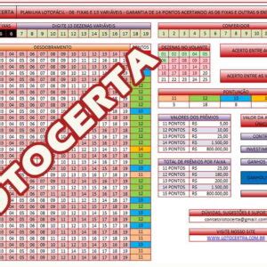 Planilha Lotof Cil Dezenas Fixas Garantia De Pontos Lotocerta