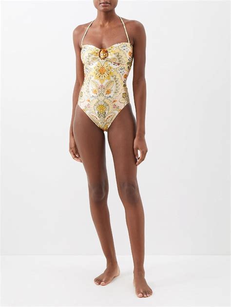 Zimmermann Laurel Bamboo Ring Swimsuit In Yellow Endource