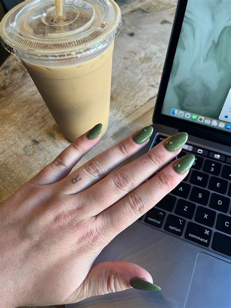 Green Almond Shaped Nails