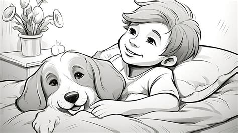 Fundo Desenho De Cachorro De Desenho Animado Dormindo Na Cama E Seu