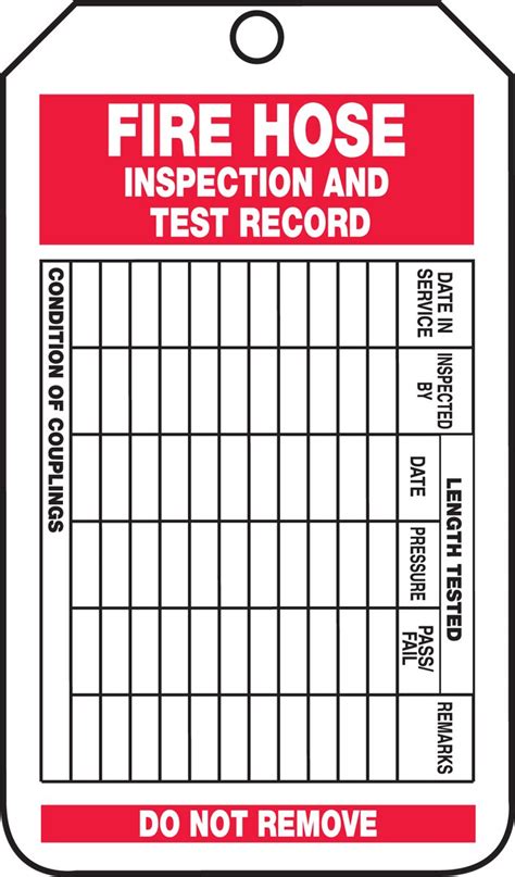 Fire Hose Inspection And Test Record 30 Pack Industrial And Scientific