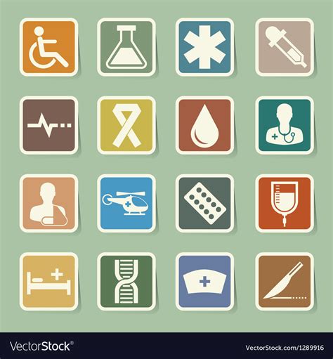 Medical Sticker Icons Set Eps 10 Royalty Free Vector Image