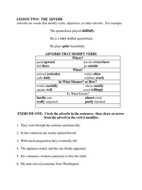 10 Adverb Worksheets Pdf Worksheets Decoomo