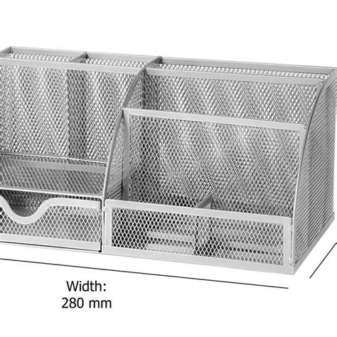 Silver Mesh Desk Organiser Osco Wiremesh Large Desk Organiser