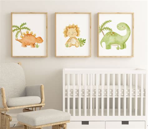 Dinosaur Art Prints Dinosaur Nursery Decor Nursery Prints | Etsy