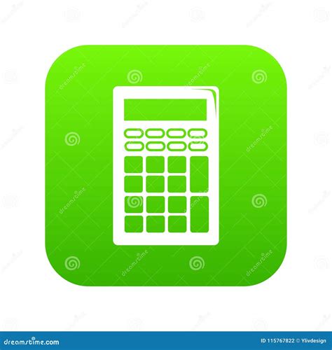 Calculator Icon Green Vector Stock Vector Illustration Of Digital