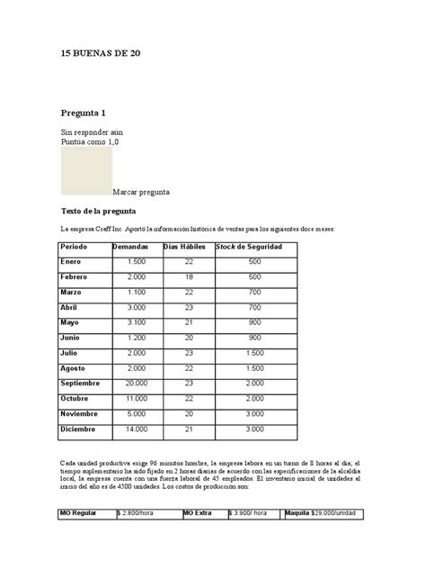 Examen Final De Gerencia De Produccion Intento Id C Afc A