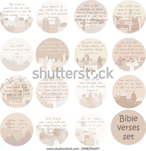 Decorative Set Christian Bible Verses Use Stock Vector (Royalty Free ...