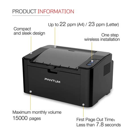 Pantum P2500W Wireless Monochrome Single Function LaserJet Printer