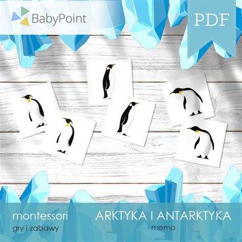 Arktyka I Antarktyda Pingwiny Memo Pomoce Montessori Do Wydruku