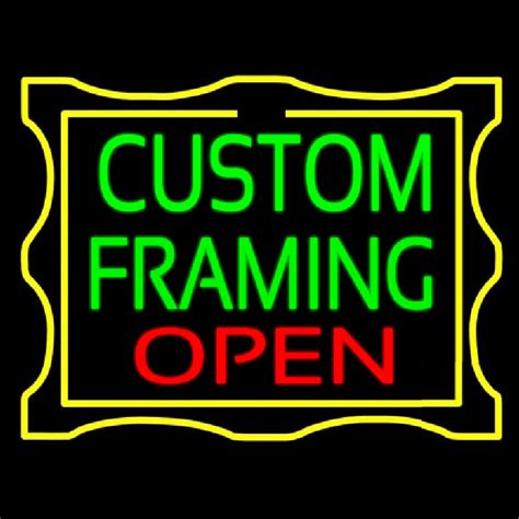 Custom Custom Framing Open With Border Neon Sign Usa Custom Neon