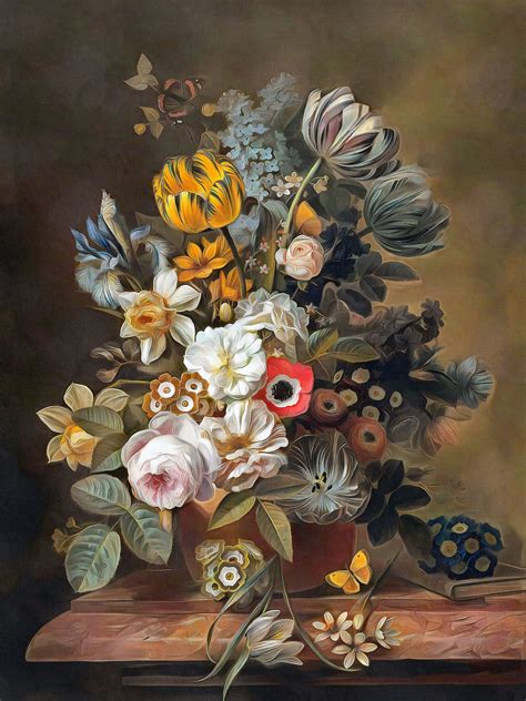 Still Life Of Flowers Eelke Jelles Eelkema Dutch Master Dutch