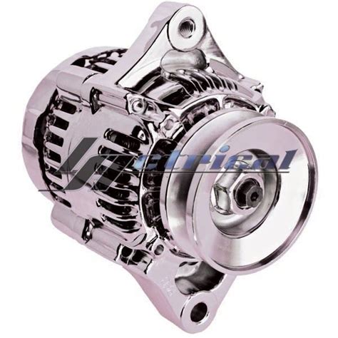 HIGH OUTPUT ALTERNATOR CHROME MINI DENSO STYLE 1 WIRE HOOKUP STREET ROD