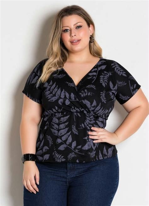 Marguerite Bata Plus Size Transpassada Folhagem Vestidos Estampados