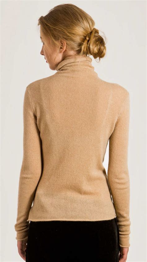 Women S Camel Cashmere Turtleneck Sweater MARGO