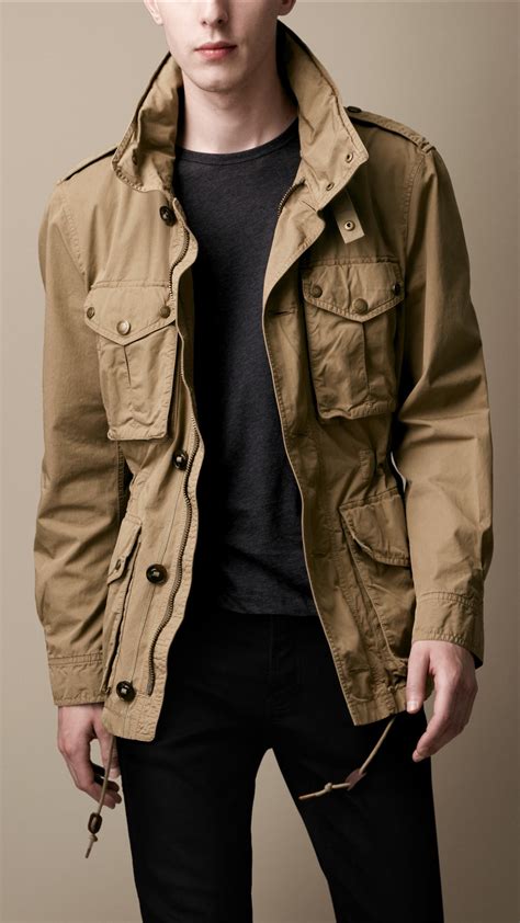 Lyst Burberry Brit Heritage Cotton Field Jacket In Brown For Men