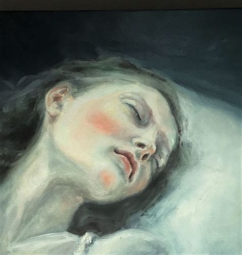 A Painting Of A Woman With Her Eyes Closed