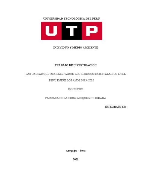 Semana 14 Borrador del trabajo de Investigación 1ra Entrega