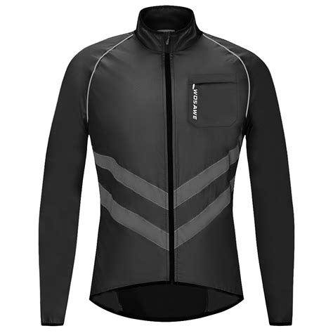 Wosawe Men Cycling Jacket Windproof Reflective Long Sleeve Biking