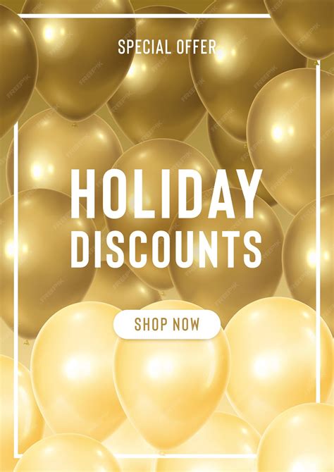 Premium Vector | Holiday discounts banner with realistic golden