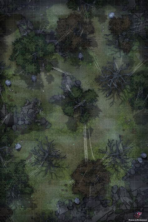 Spider Infested Forest Battle Map 22x33 Rdndmaps