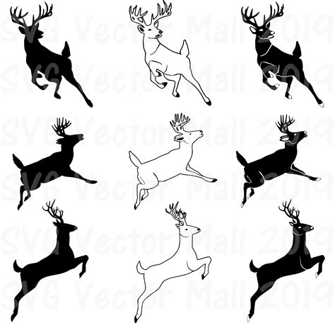 Jumping Deer Svg Buck Svg Stag Clipart Leaping Deer Svg Jumping Deer Clipart Digital