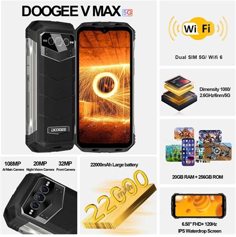 Doogee V Max G Rugged Smartphone Gb Gb Mah Mobile Phone