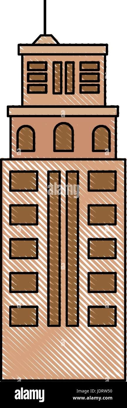 Isolated Building Tower Icon Vector Graphic Illustration Stock Vector