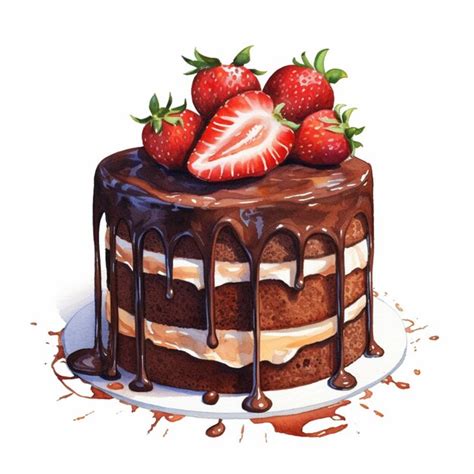 Premium Ai Image There Is A Chocolate Cake With Strawberries On Top