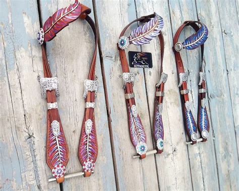 Bling Feathers Bridle Headstall Horse Tack Leather - Etsy Canada ...