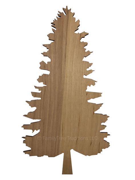 Large Pine Tree Unfinished Wood Cutout Shape Laser Cut Diy Craft