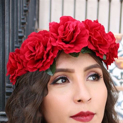 Red Rose Headband Etsy