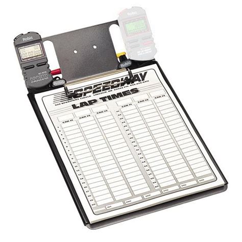 Clipboard With One Robic Sc 505 Stopwatch And Lap Sheets