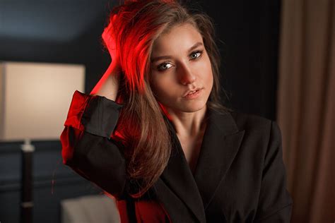 Brunette Milena D Long Hair Black Coat Hd Wallpaper Rare Gallery