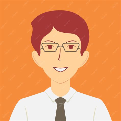 Premium Vector Portrait Of A Happy Man With Necktie Avatar Of A